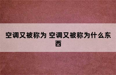 空调又被称为 空调又被称为什么东西